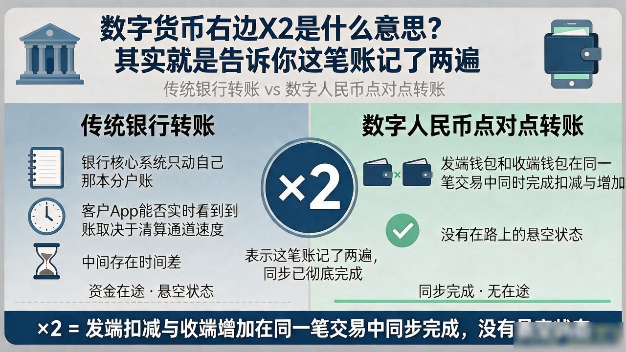 数字货币右边X2是什么意思？其实就是告诉你这笔账记了两遍