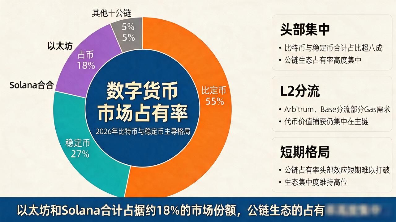数字货币占有率怎么算？2026年比特币和稳定币各占多少