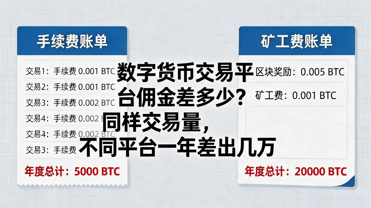 数字货币交易平台佣金差多少？同样交易量，不同平台一年差出几万