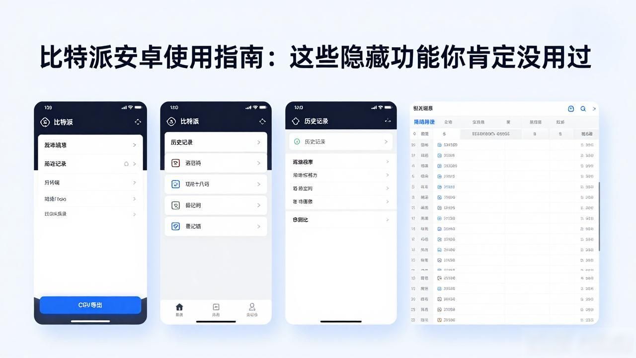 比特派安卓使用指南：这些隐藏功能你肯定没用过