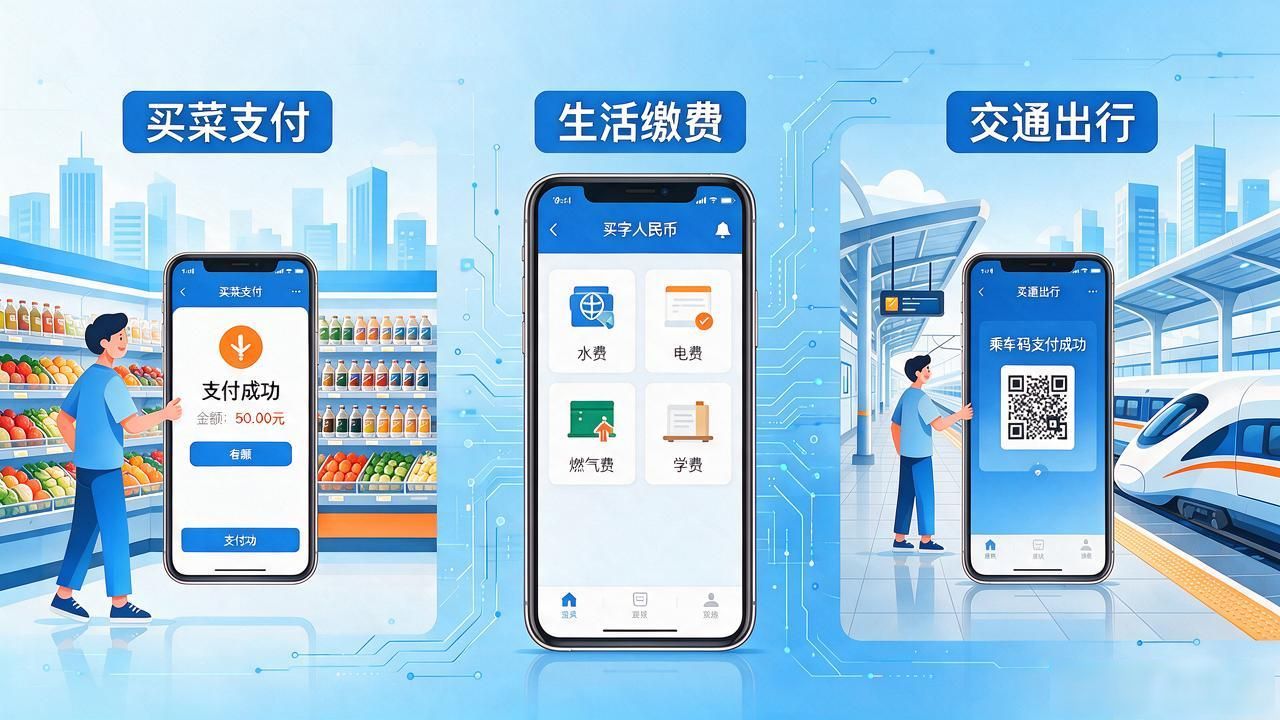 中国数字货币使用范围有多大？买菜、缴费、坐公交，都能刷数字人民币