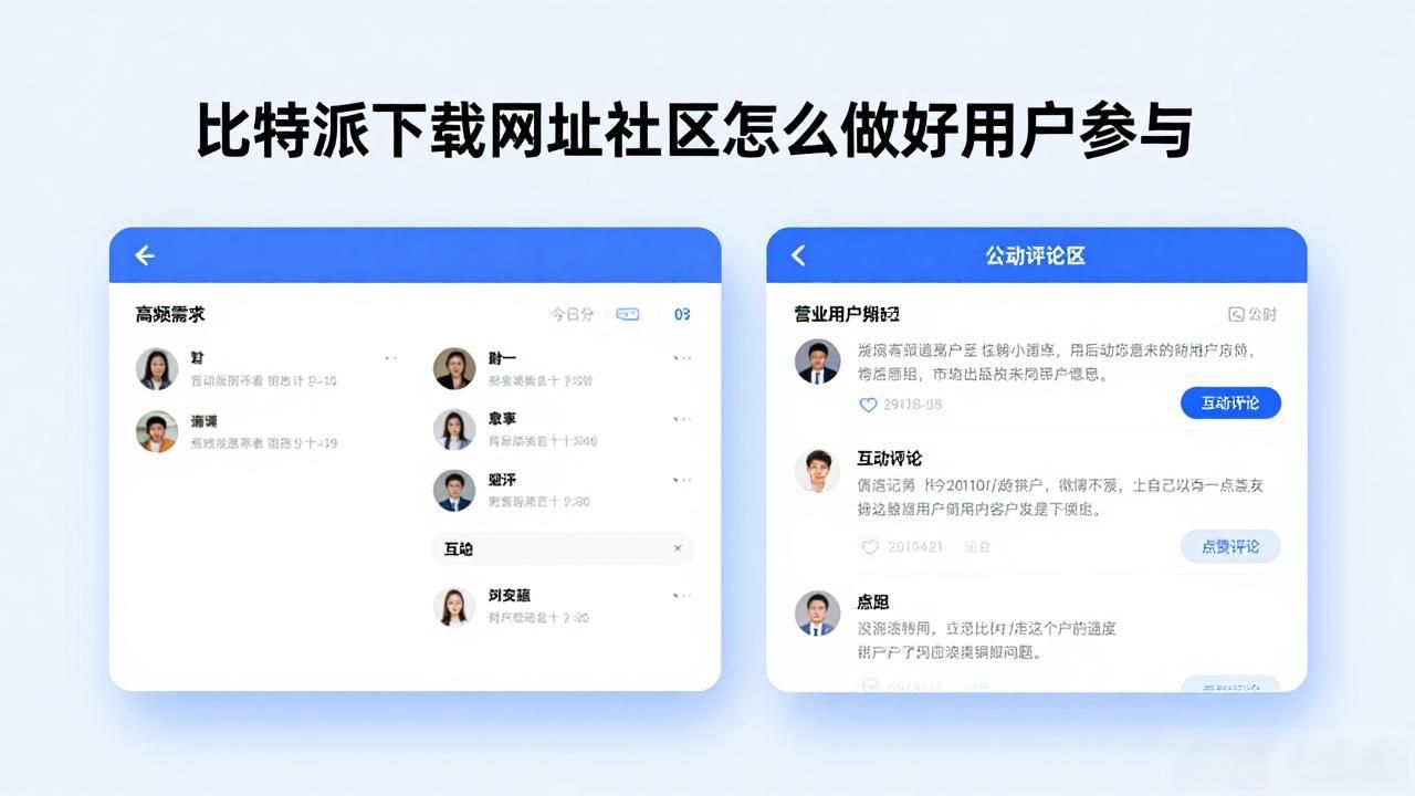 比特派下载网址社区怎么做好用户参与