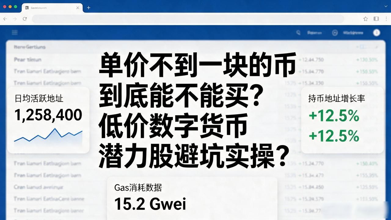 单价不到一块的币到底能不能买？低价数字货币潜力股避坑实操
