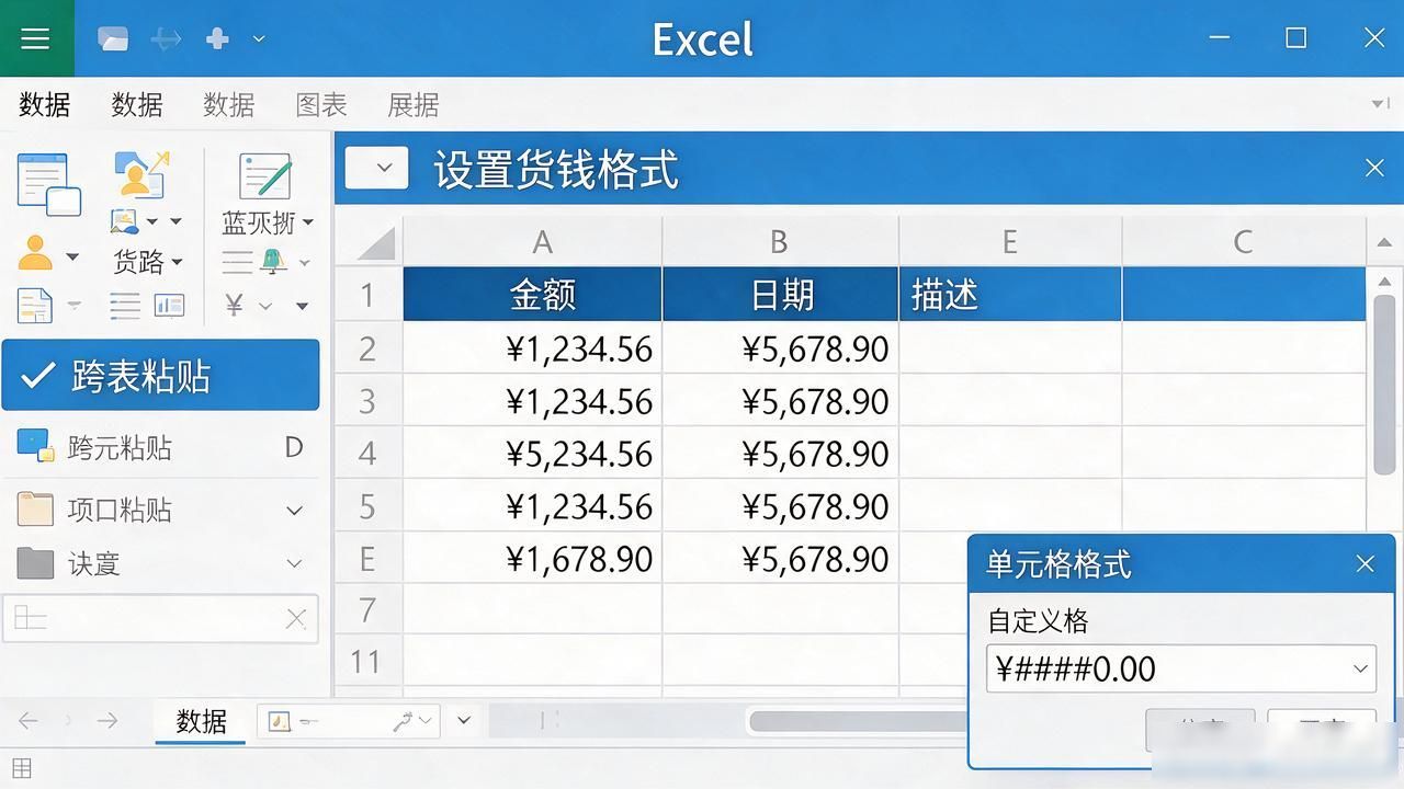 Excel数字格式设置货币，人民币符号再也不用手动打了