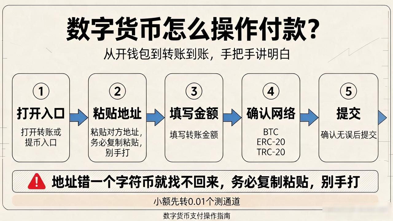 数字货币怎么操作付款？从开钱包到转账到账，手把手讲明白