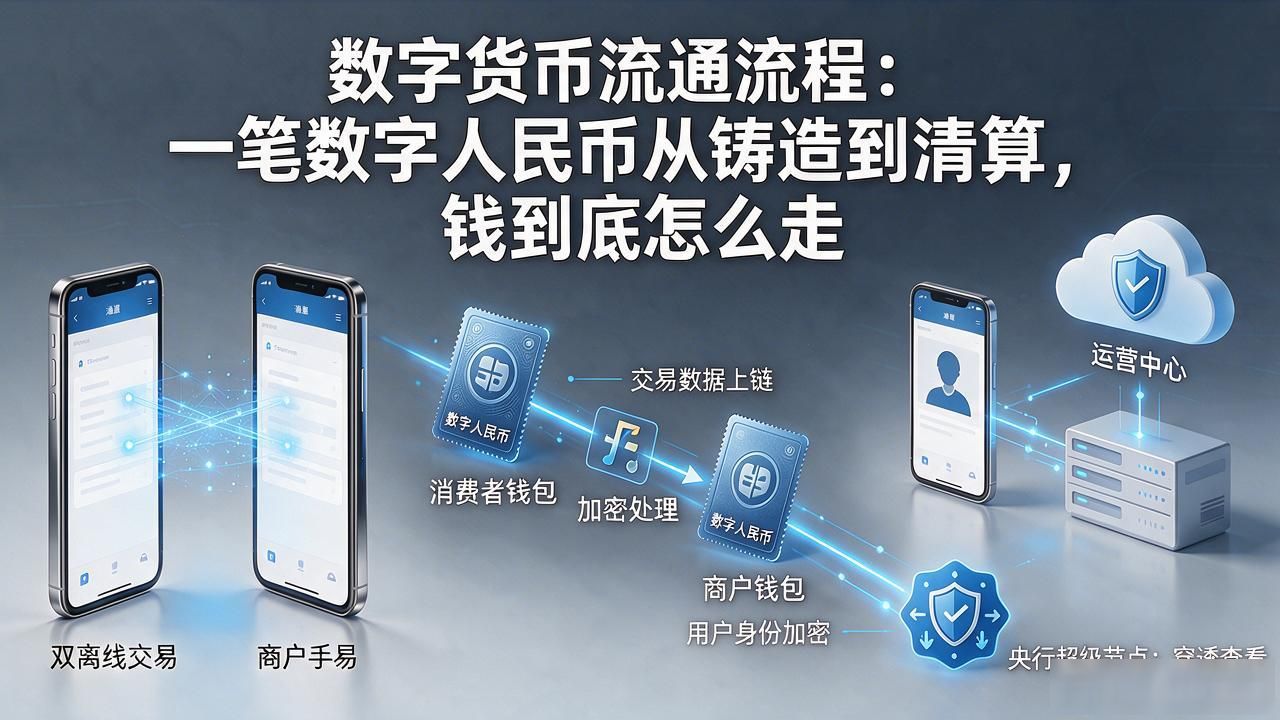 数字货币流通流程：一笔数字人民币从铸造到清算，钱到底怎么走