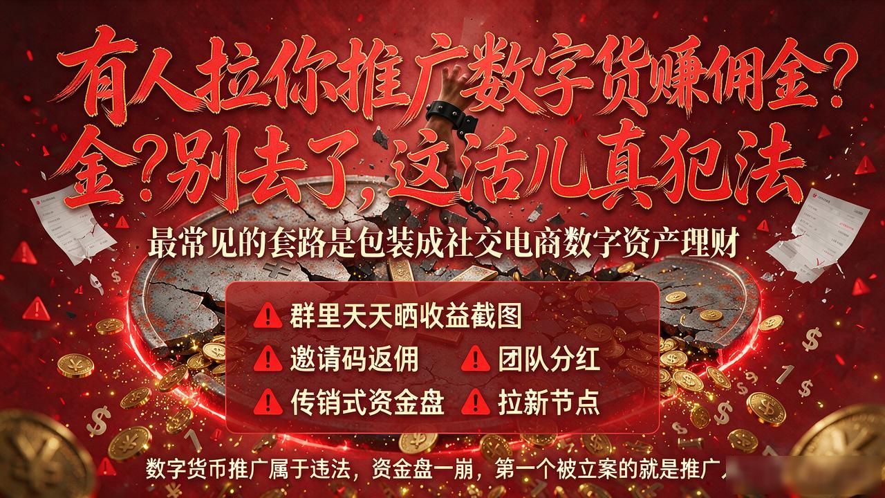 有人拉你推广数字货币赚佣金？别去了，这活儿真犯法