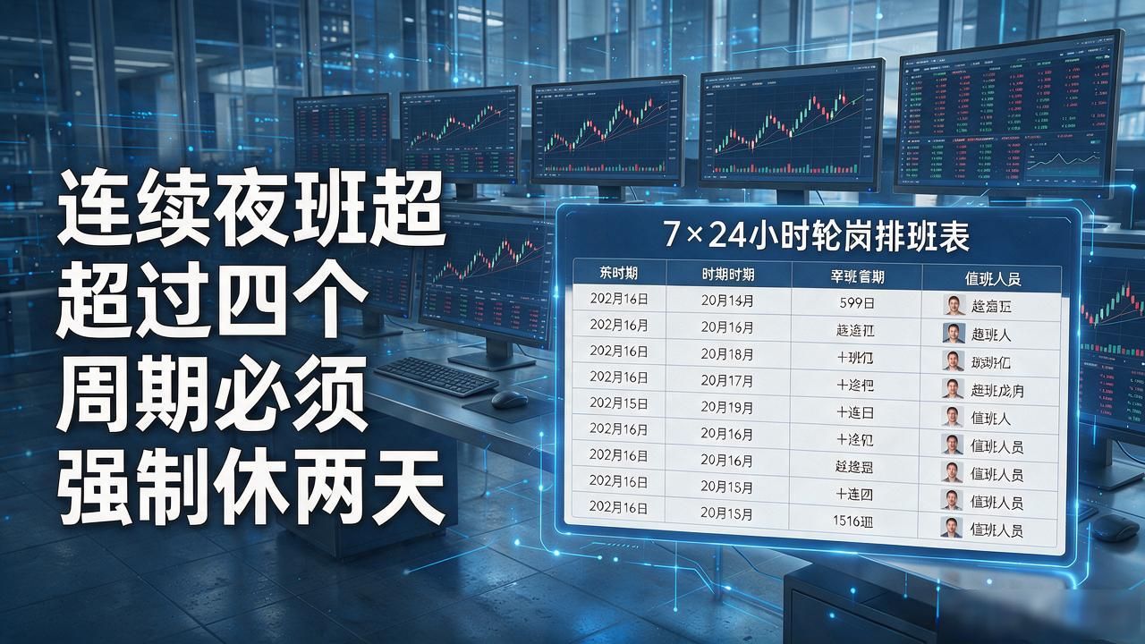 数字货币公司排班方案：盯盘团队7×24轮岗怎么排