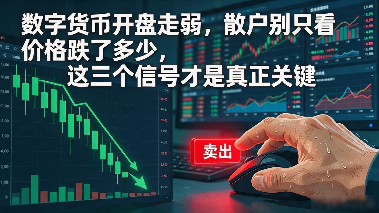 数字货币开盘走弱，散户别只看价格跌了多少，这三个信号才是真正关键