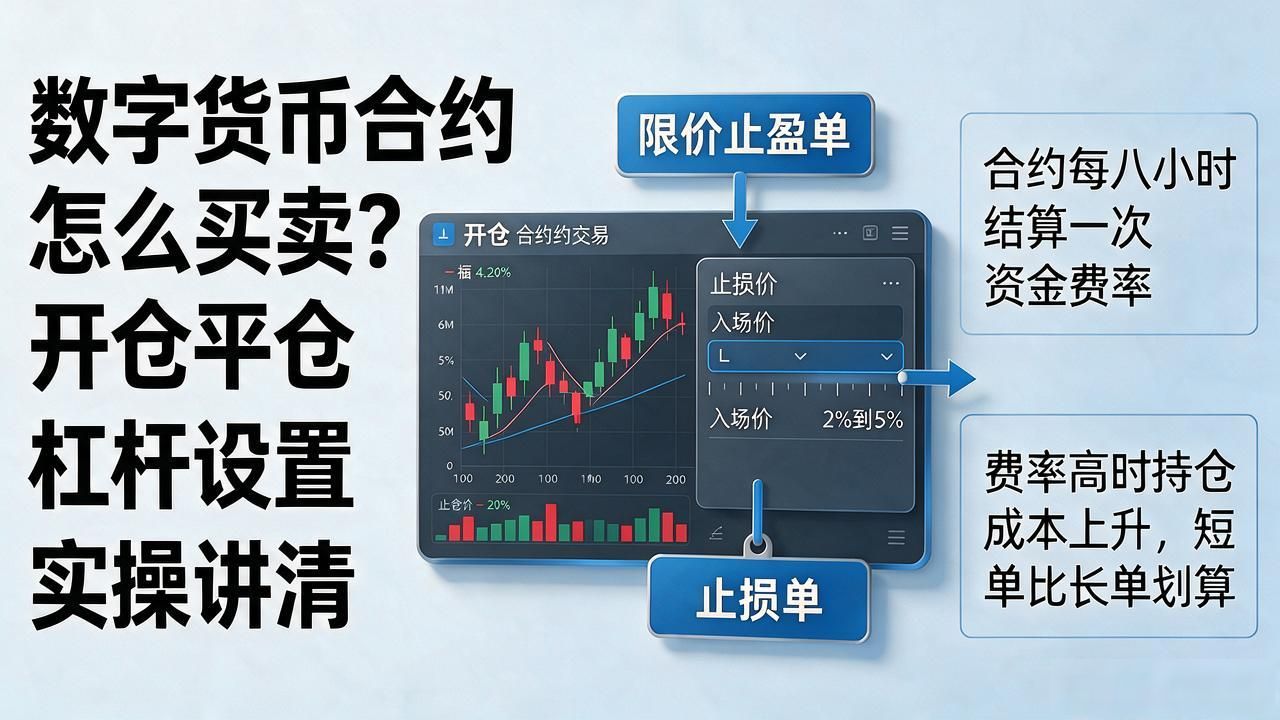 数字货币合约怎么买卖？开仓平仓和杠杆设置实操讲清