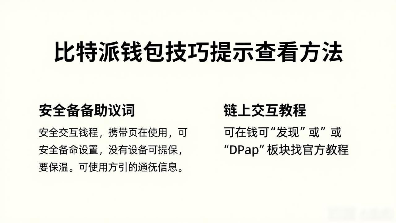 比特派钱包技巧提示查看方法